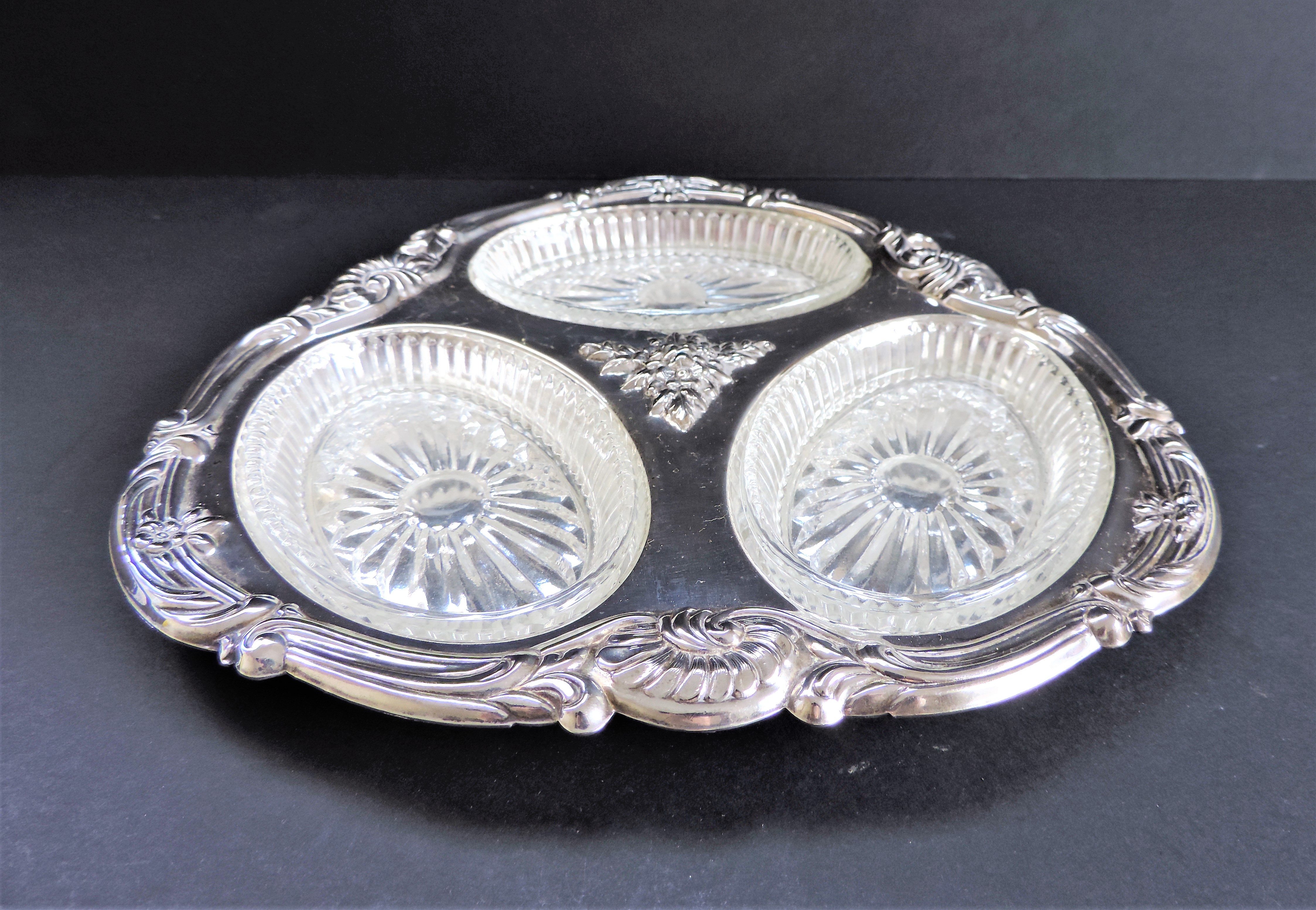 Vintage Silver Plate Hors d'oeuvres Serving Dish