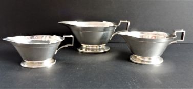 Roberts & Belk Ltd Art Deco Silver Plated Sauce Boats