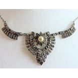 Antique Art Nouveau Marcasite Necklace