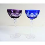 Pair of Val St. Lambert Wine Glasses