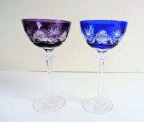 Pair of Val St. Lambert Wine Glasses