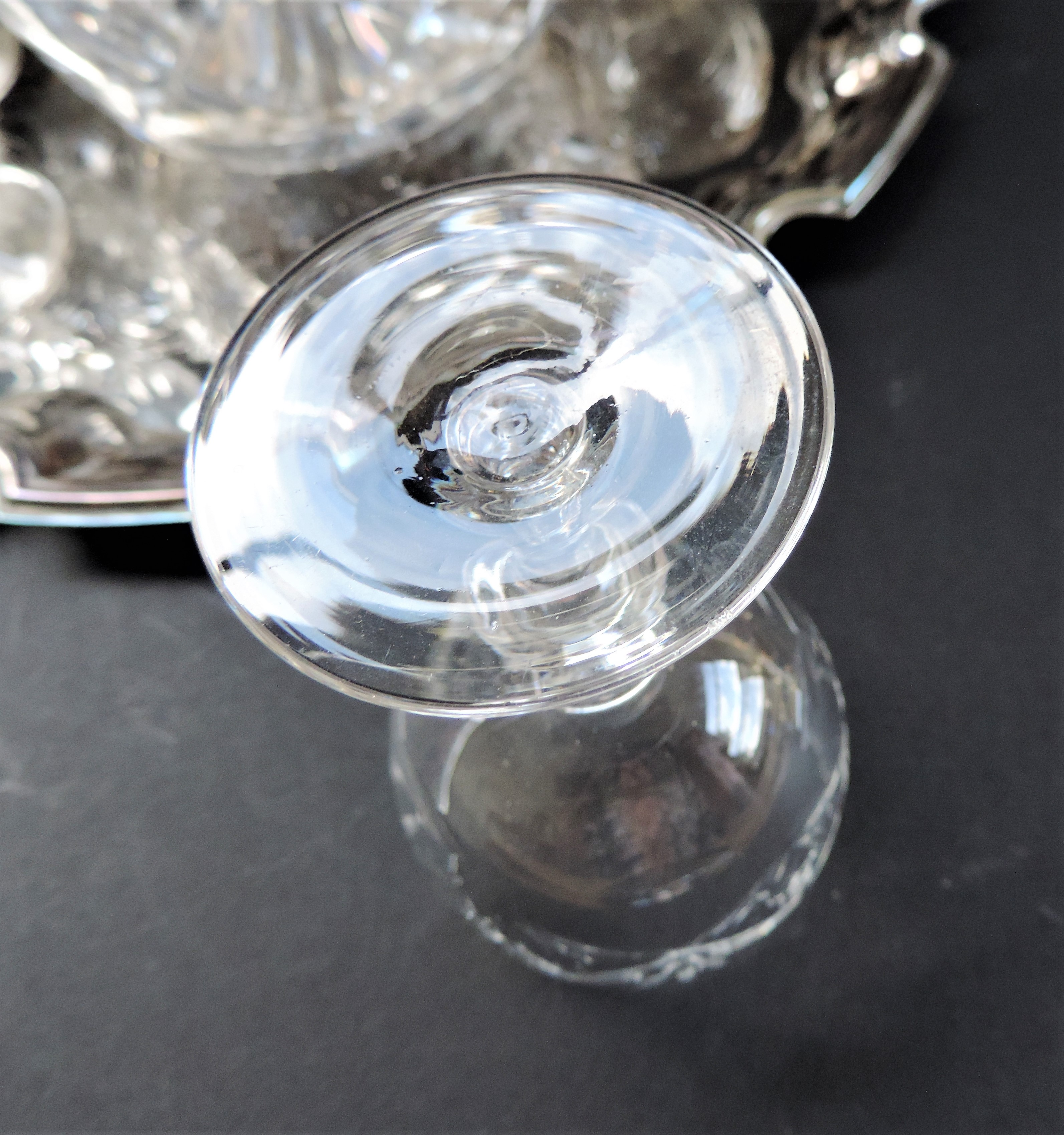 Crystal Decanter and Glasses on Silver Plate Serving Tray - Image 7 of 12