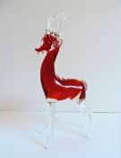 Large Vintage Murano Glass Deer