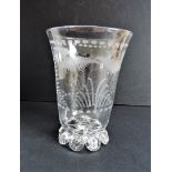 Victorian Engraved Glass Celery Vase