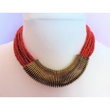 Vintage Coral Bead Necklace