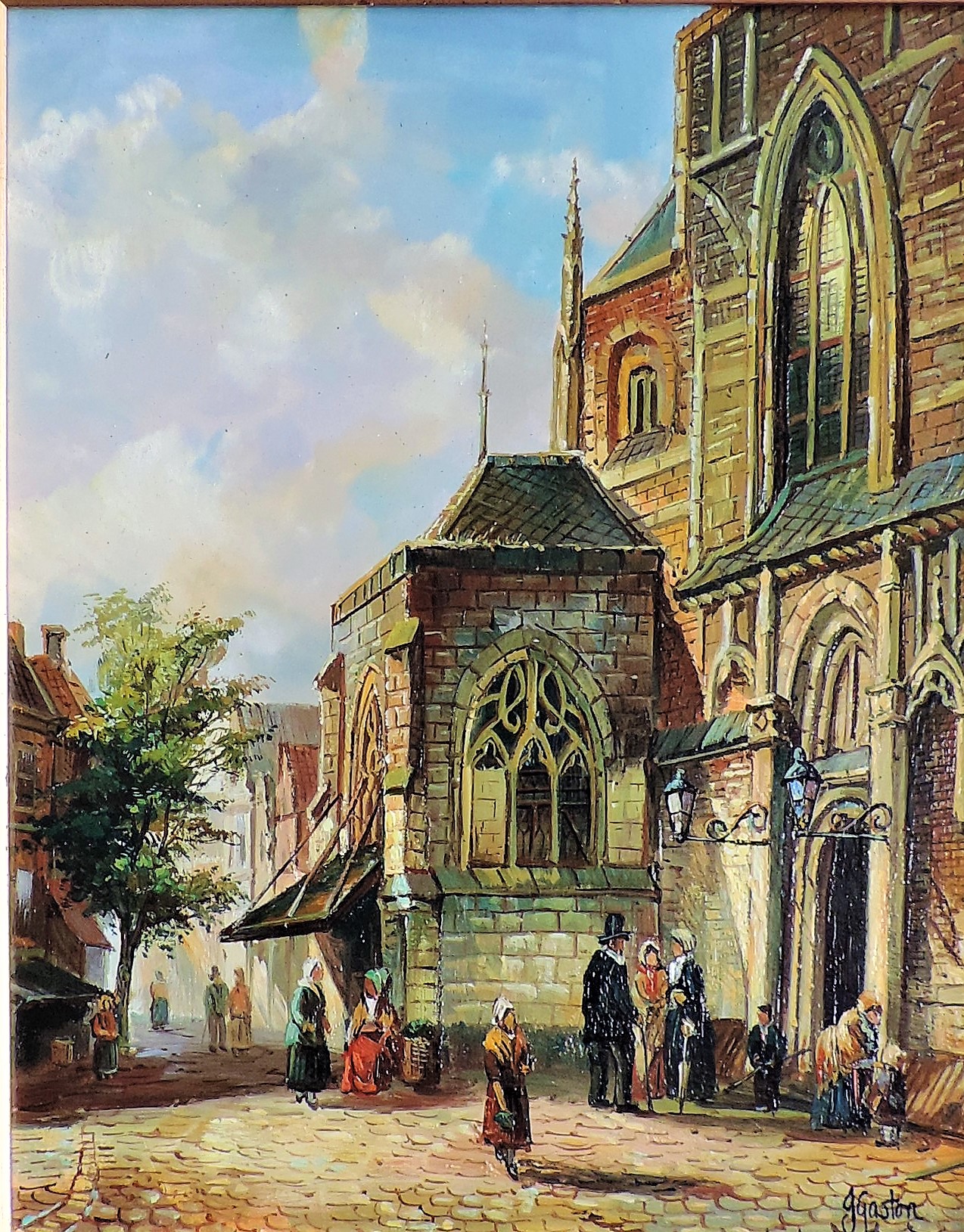 Jonny Gaston Original Oil Painting Street Scene - Image 2 of 4