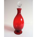 Antique Ruby Red Decanter