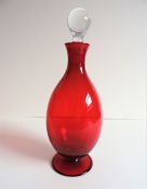 Antique Ruby Red Decanter