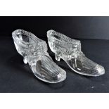 Antique Pair Victorian Glass Shoes