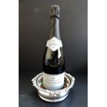 Antique Silver Plated Champagne Bottle Coaster