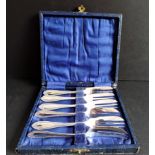 Cased Set Silver Plated Pastry Forks