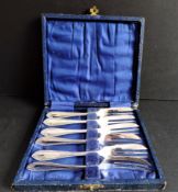 Cased Set Silver Plated Pastry Forks