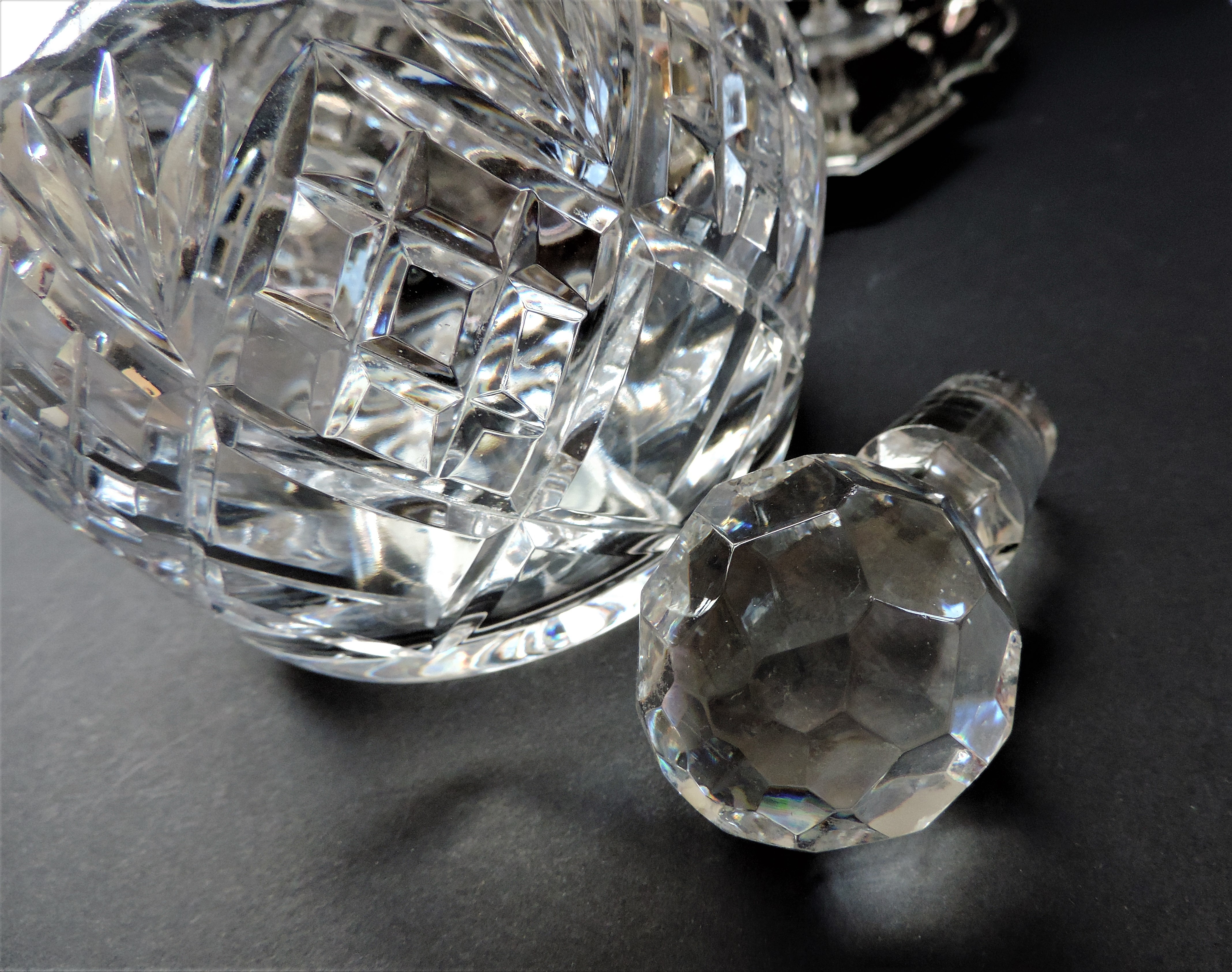 Crystal Decanter and Glasses on Silver Plate Serving Tray - Image 11 of 12