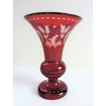 Vintage Eggerman Bohemian Art Glass Vase