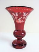 Vintage Eggerman Bohemian Art Glass Vase