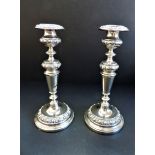 Pair of Antique Ornate Silver Plated Candle Sticks