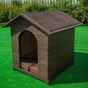 Brown Rattan Dog Kennel