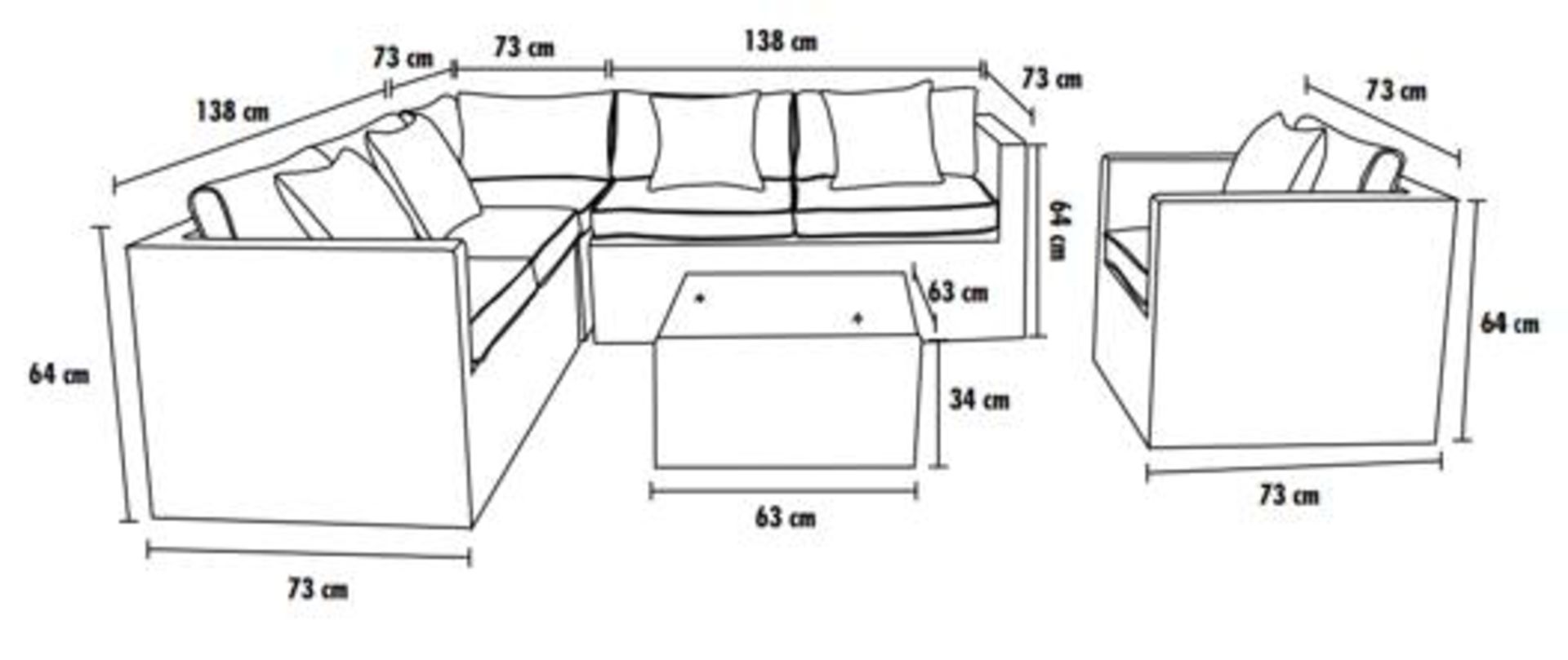 Brandon Corner Sofa, Armchair and coffee table - Image 3 of 3