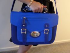 Large HT London Satchel. Navy Blue with Clasp. RRP £29.99. Brand New.