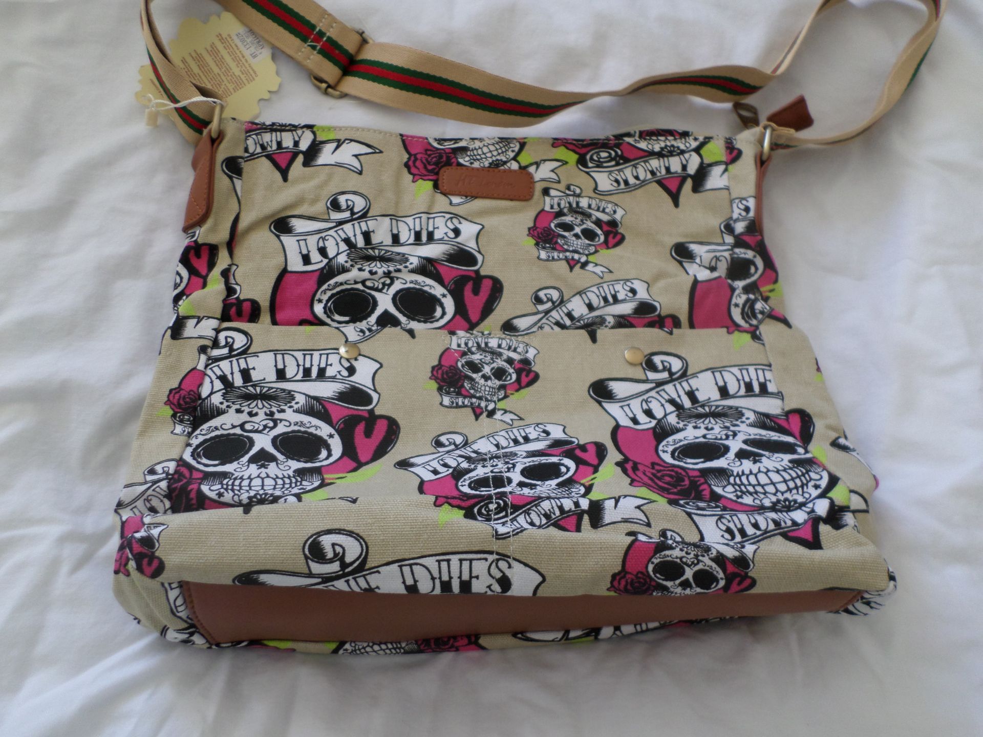 2 x HT London Large Shoulder/Tote Bags. Skull Design. Brand New. RRP £19.99 Each - Image 2 of 4