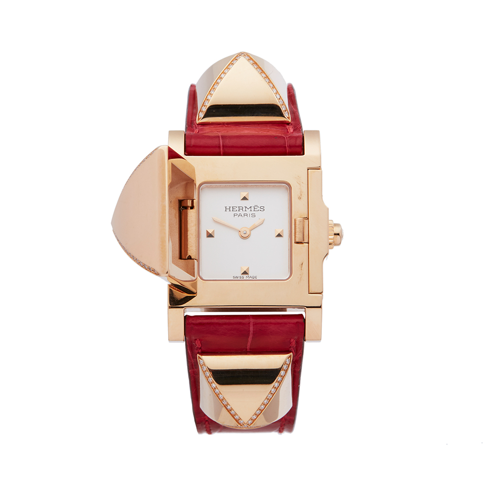 Hermes Medor W041283WW00 Ladies Rose Gold Diamond Watch - Image 9 of 9