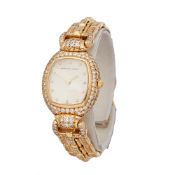 Audemars Piguet Vintage Ladies Yellow Gold Diamond Set Mother Of Pearl Watch