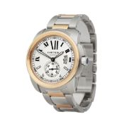 Cartier Calibre 0W7100036 or 3389 Men Stainless Steel & Rose Gold Watch