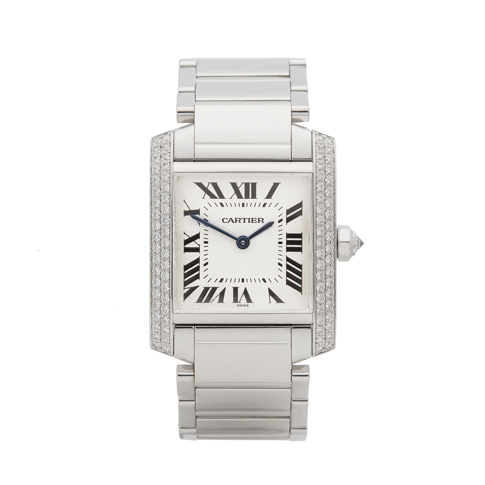 Cartier Tank Francaise WE1009S3 or 2404MG Ladies White Gold Diamond Watch - Image 10 of 10