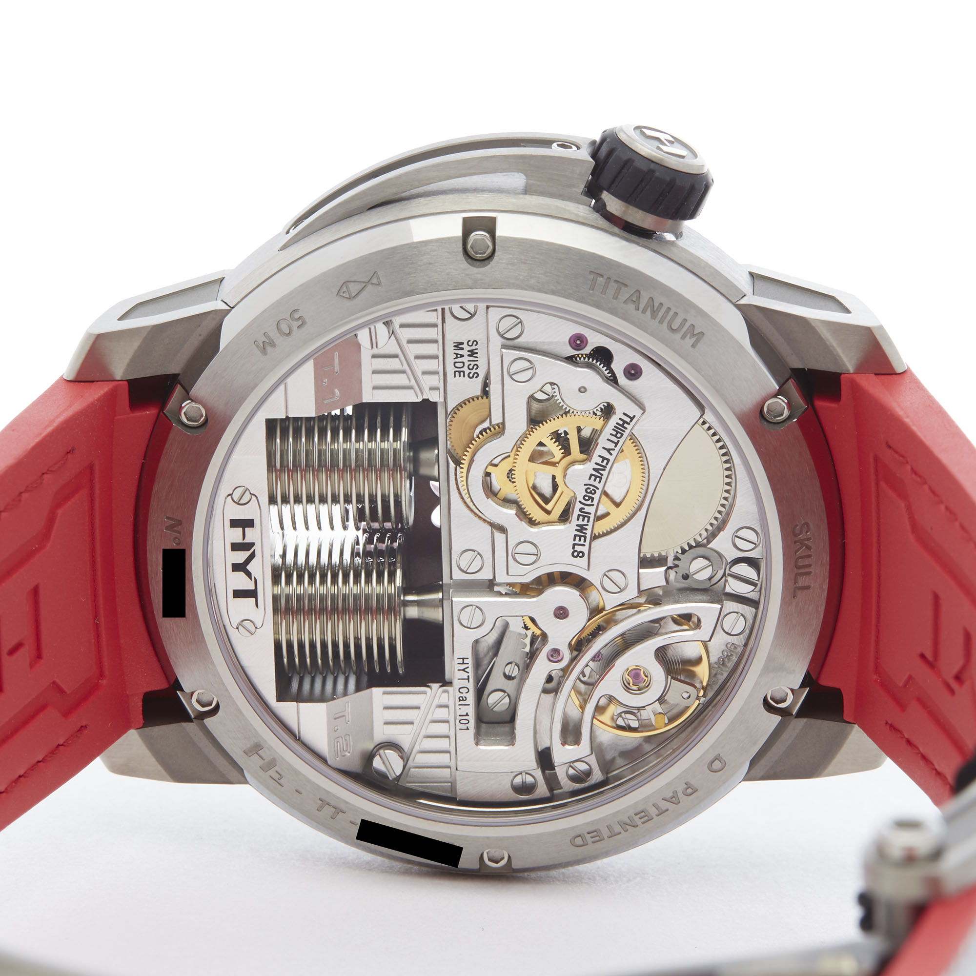 HYT H1 0 S48-TT-34-RF-RA Men Titanium Skull Watch - Image 4 of 8