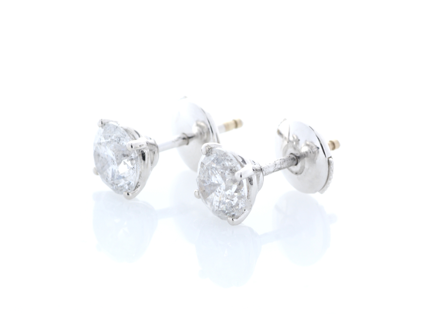 18ct White Gold Claw Set Diamond Earrings 2.36 Carats - Image 3 of 4