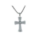 18ct White Gold Diamond Cross Pendant and Chain 5.12 Carats Carats
