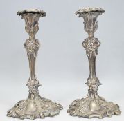 Pair of 20th century silver plated candlesticks