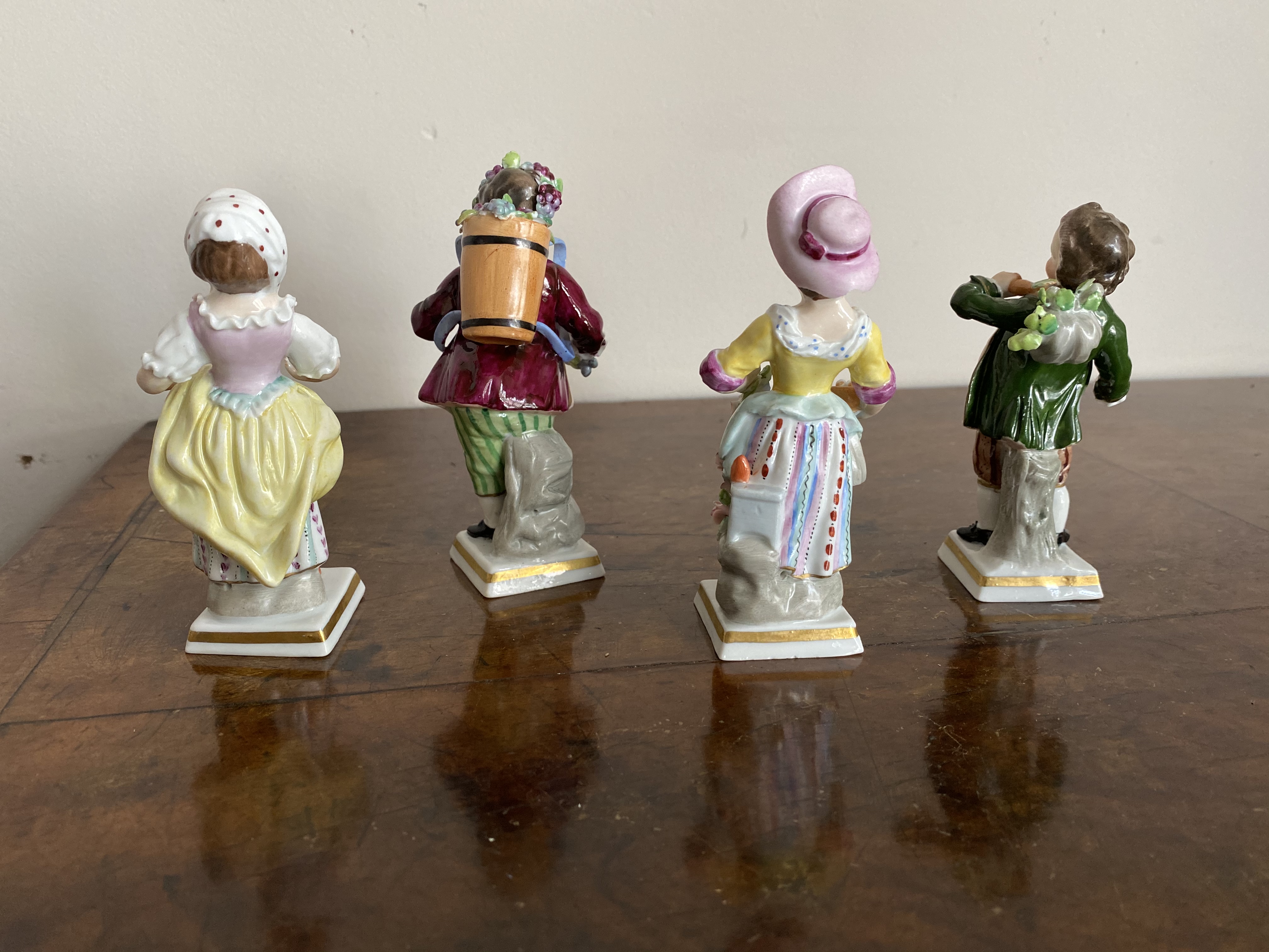 Set of four miniature porcelain figures by sitzendorf - Image 3 of 7