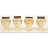 Set of 4 C18th apothecary drug jars