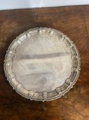 Edwardian Silver plated salver with Scalloped edges