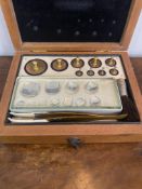 Set of jewellers weights in a box