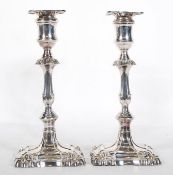 Pair of silver plated candlesticks