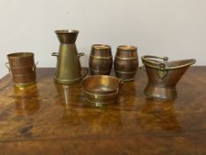 Rare group of brass and copper miniature sales samples