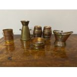 Rare group of brass and copper miniature sales samples