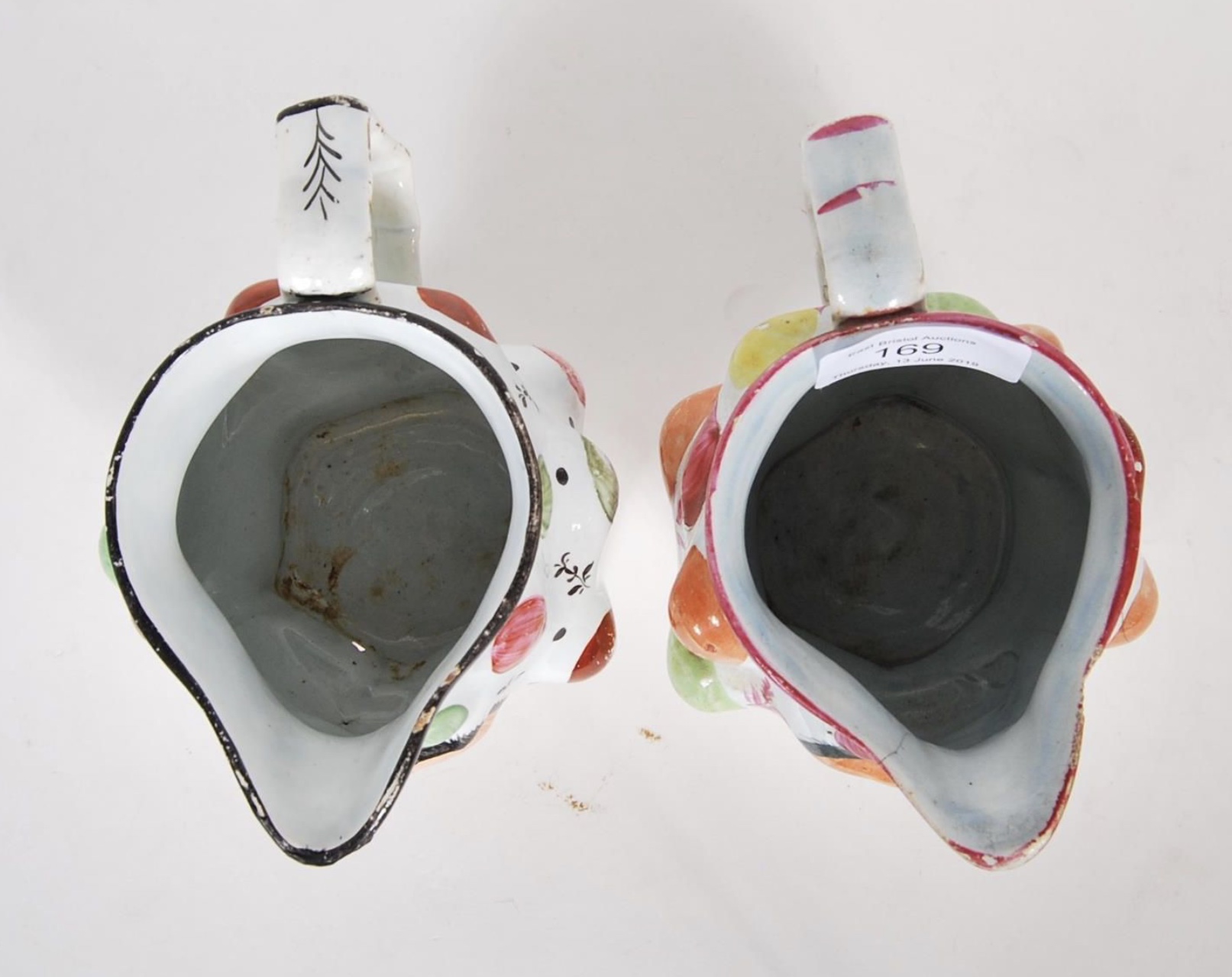 Two prattware satyr mask jugs - Image 5 of 6