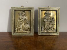 Pair of brass pictures
