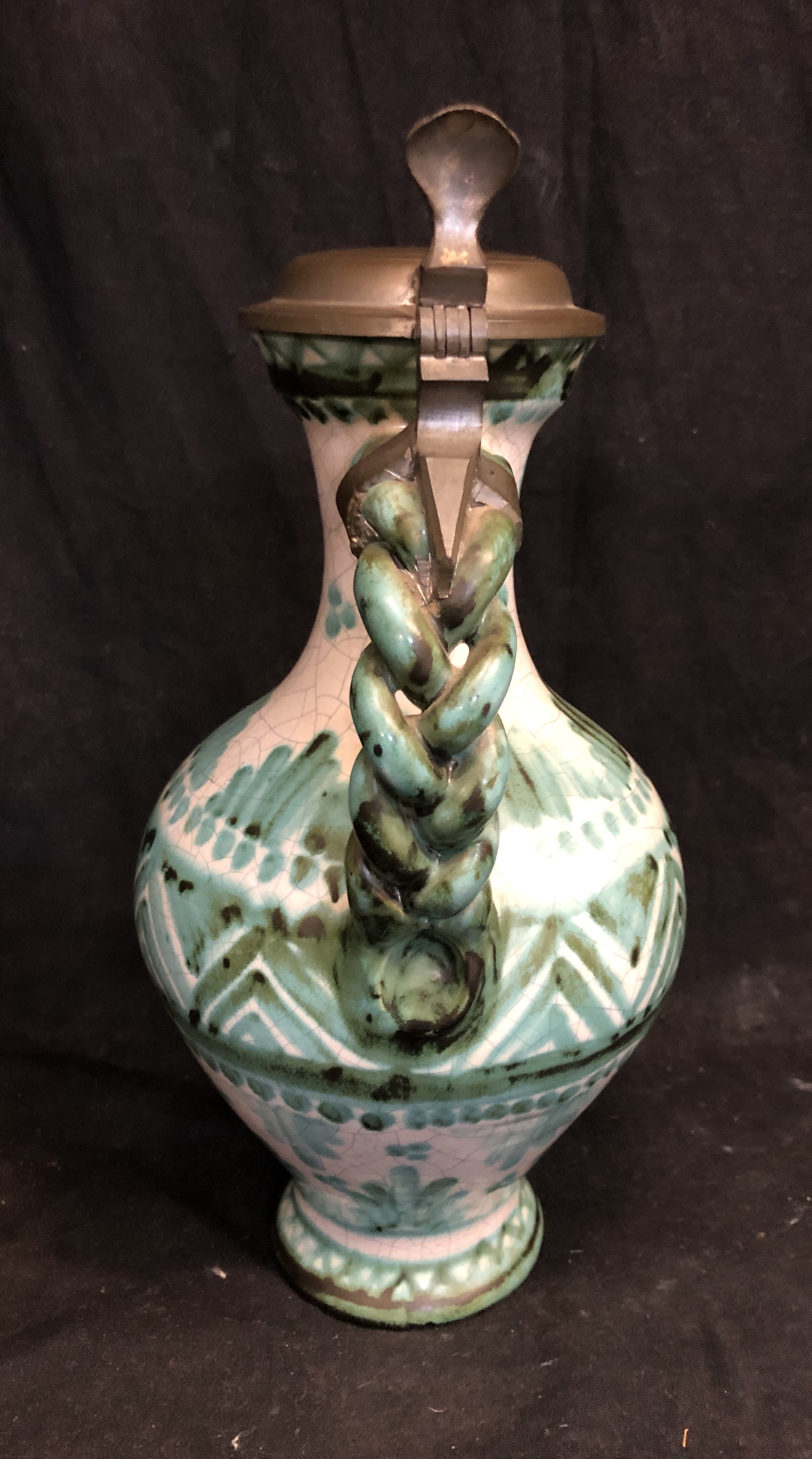 A faience pottery claret jug - Image 3 of 5