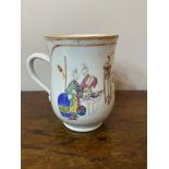 C18th Chinese mug depicting domestic scenes