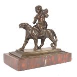 A bronze Grand Tour figurine / sculpture of an Egyptian warrior riding a Jaguar