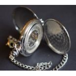 Skeleton Pocket Watch Flying Scotsman Train