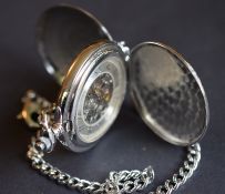 Skeleton Pocket Watch Flying Scotsman Train