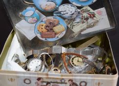 Tin Box Of Watches Approx 50