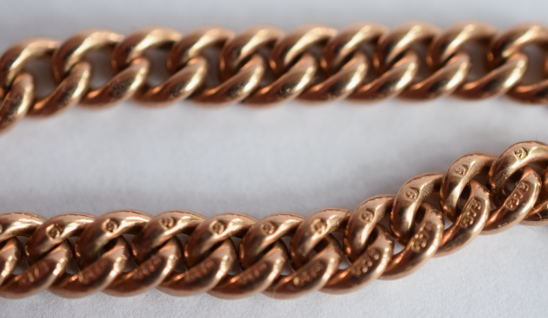 Vintage 9ct Rose Gold Double Albert Watch Chain - Image 5 of 6