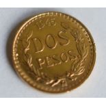 22ct Gold 1945 Dos Pesos Coin
