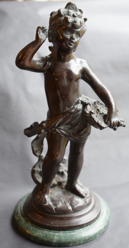 Large Bronze Putti Style Figure With Harvest